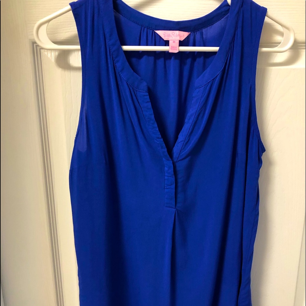 Lilly Pulitzer Sleeveless Notch Neck Blouse